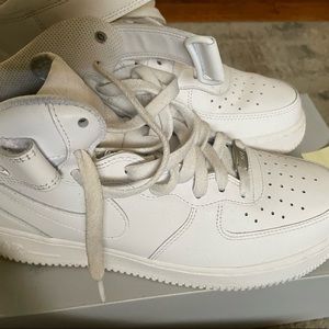 White Nike Hightop Air Force Ones